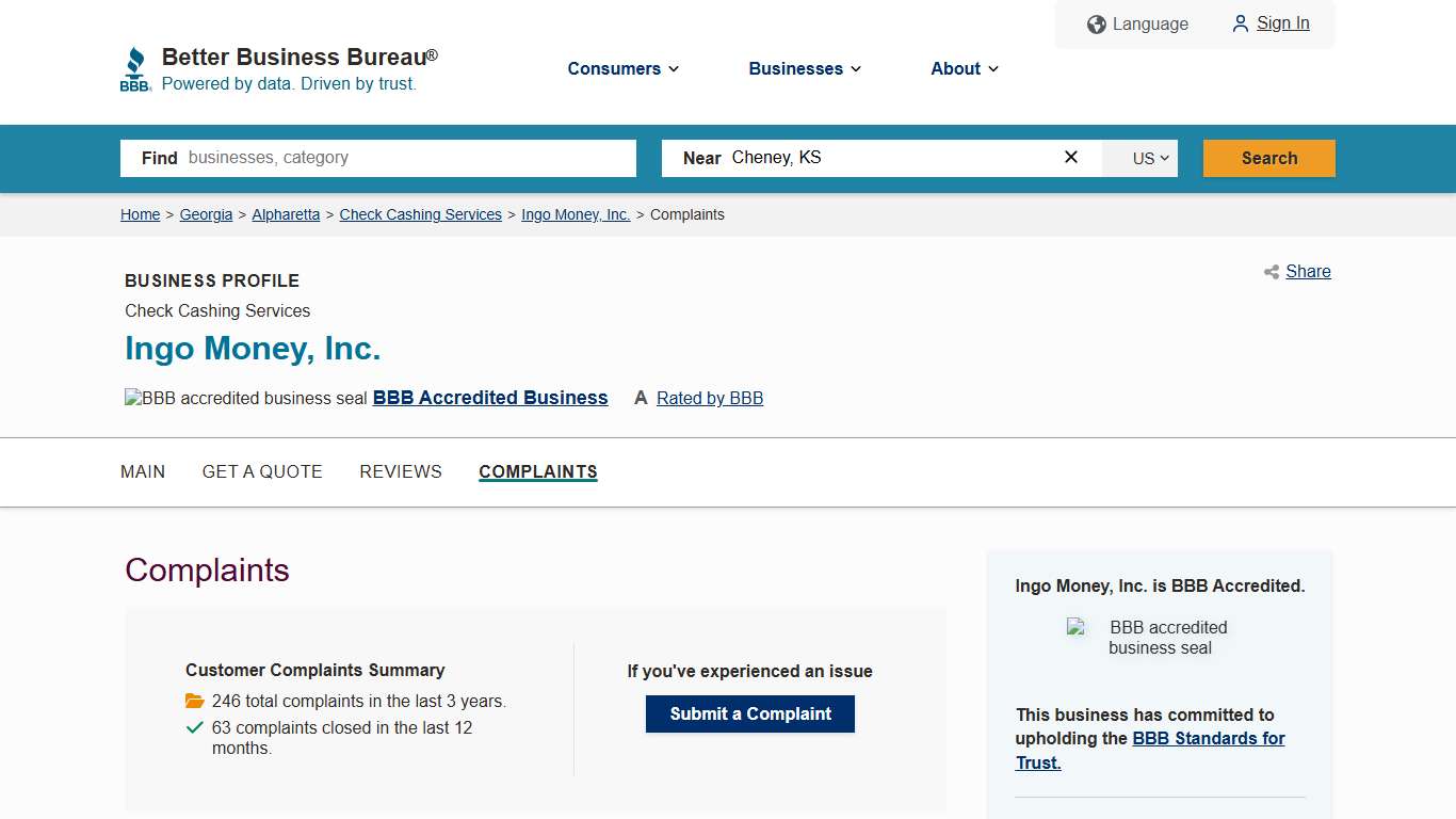 Ingo Money, Inc. BBB Complaints Better Business Bureau
